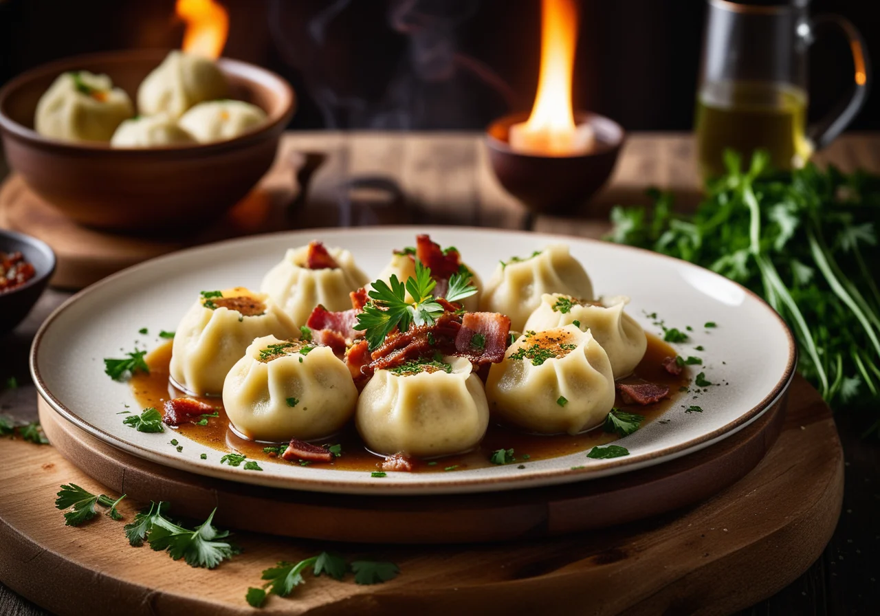Potato Dumplings Filled with Bacon