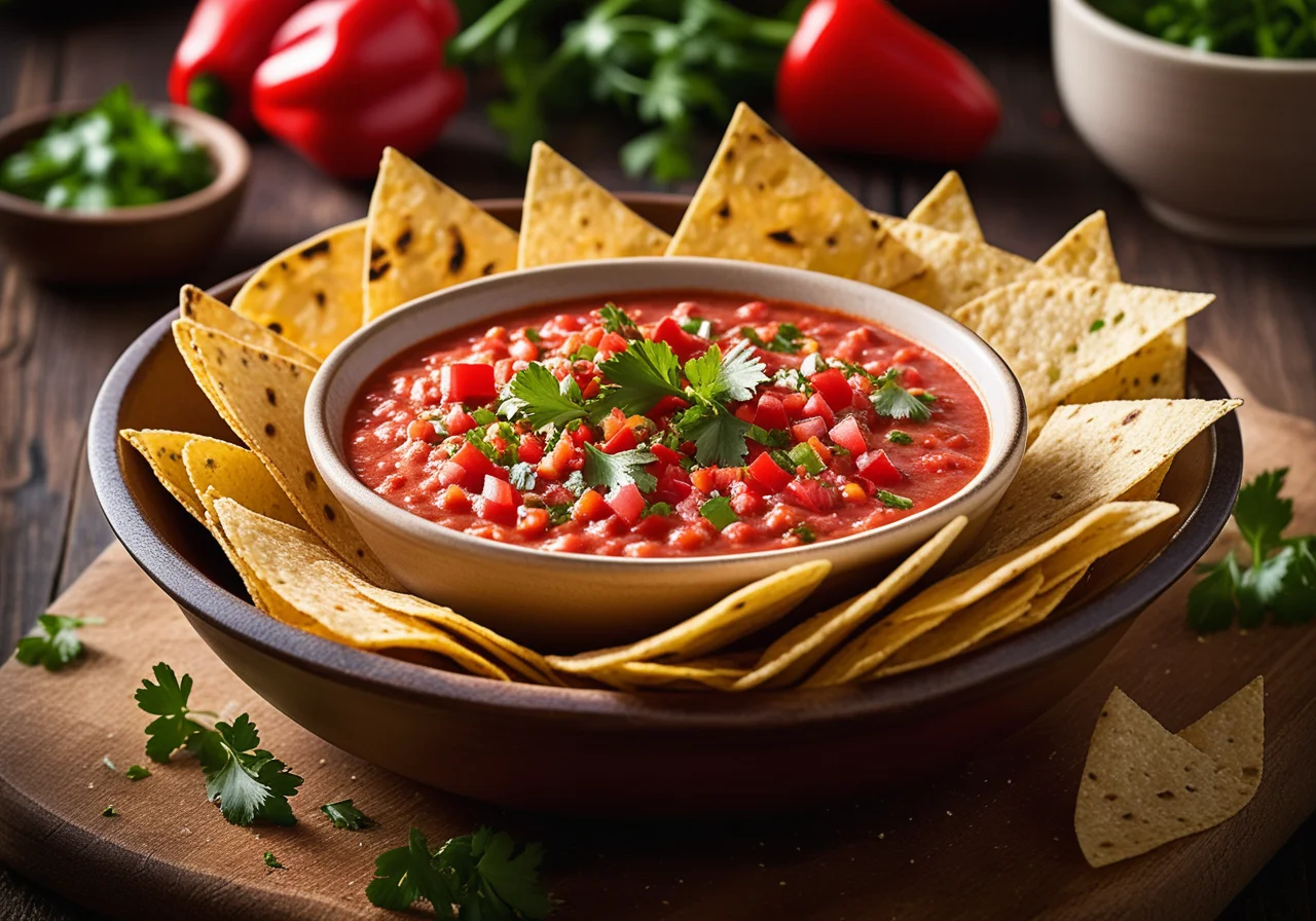 Salsa with Dip and Tortilla Chips