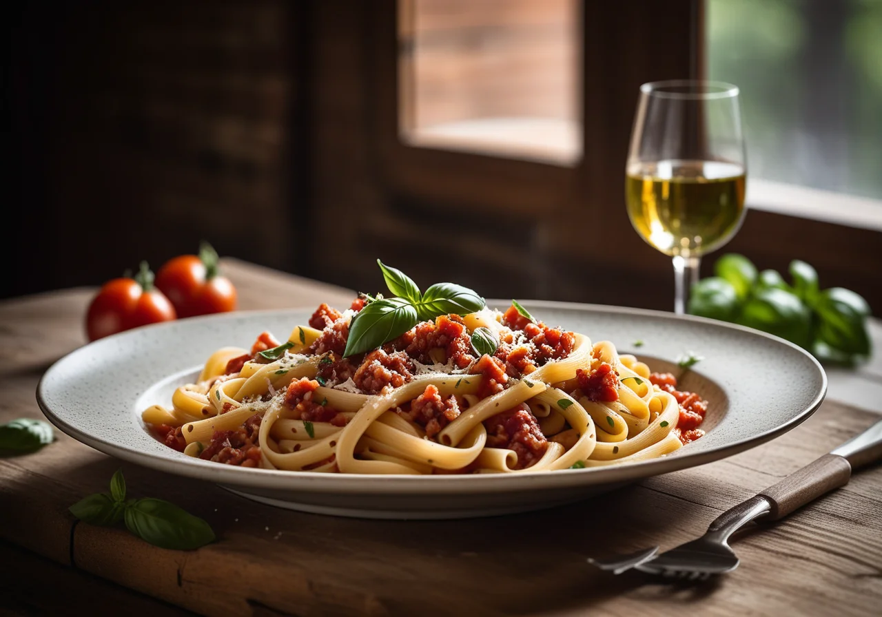 Pasta with Pancetta Tomato Sauce
