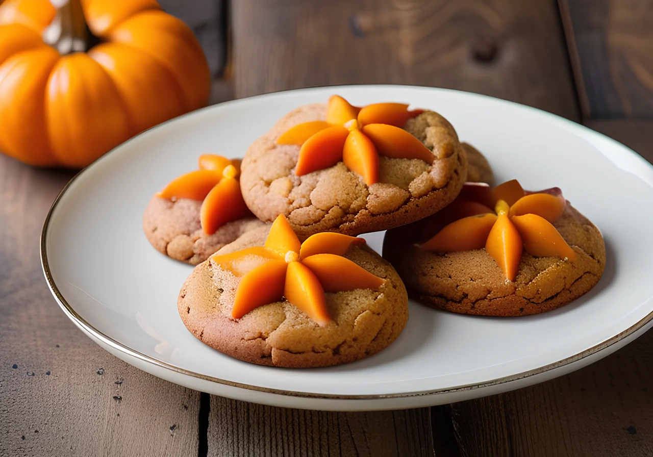 Pumpkin, Saffron and Rosehip Cookies