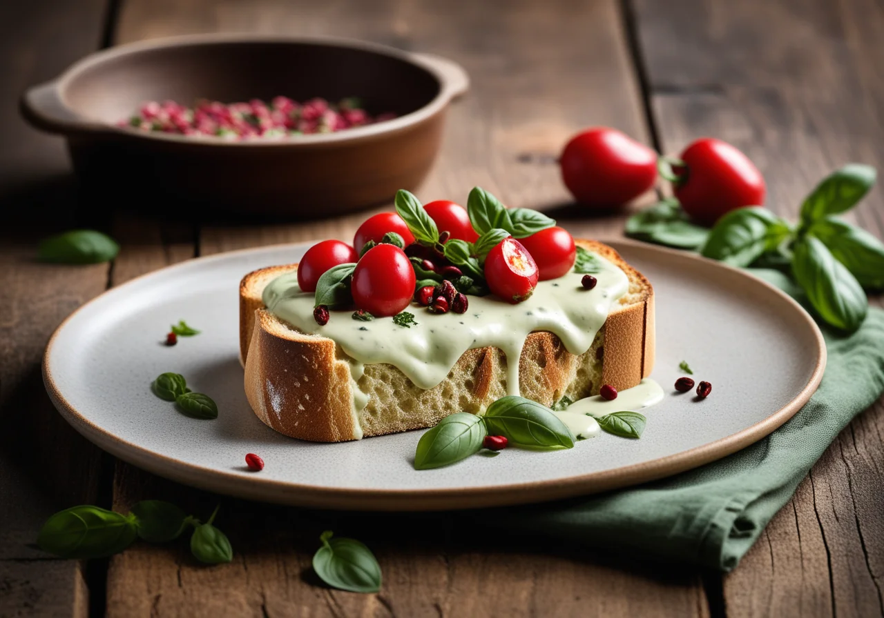 Rostbrot mit Basilikum-Bohnen-Creme