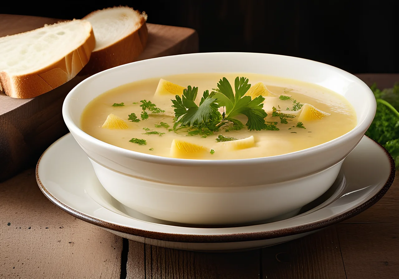 Onion Soup with Cheese Bread