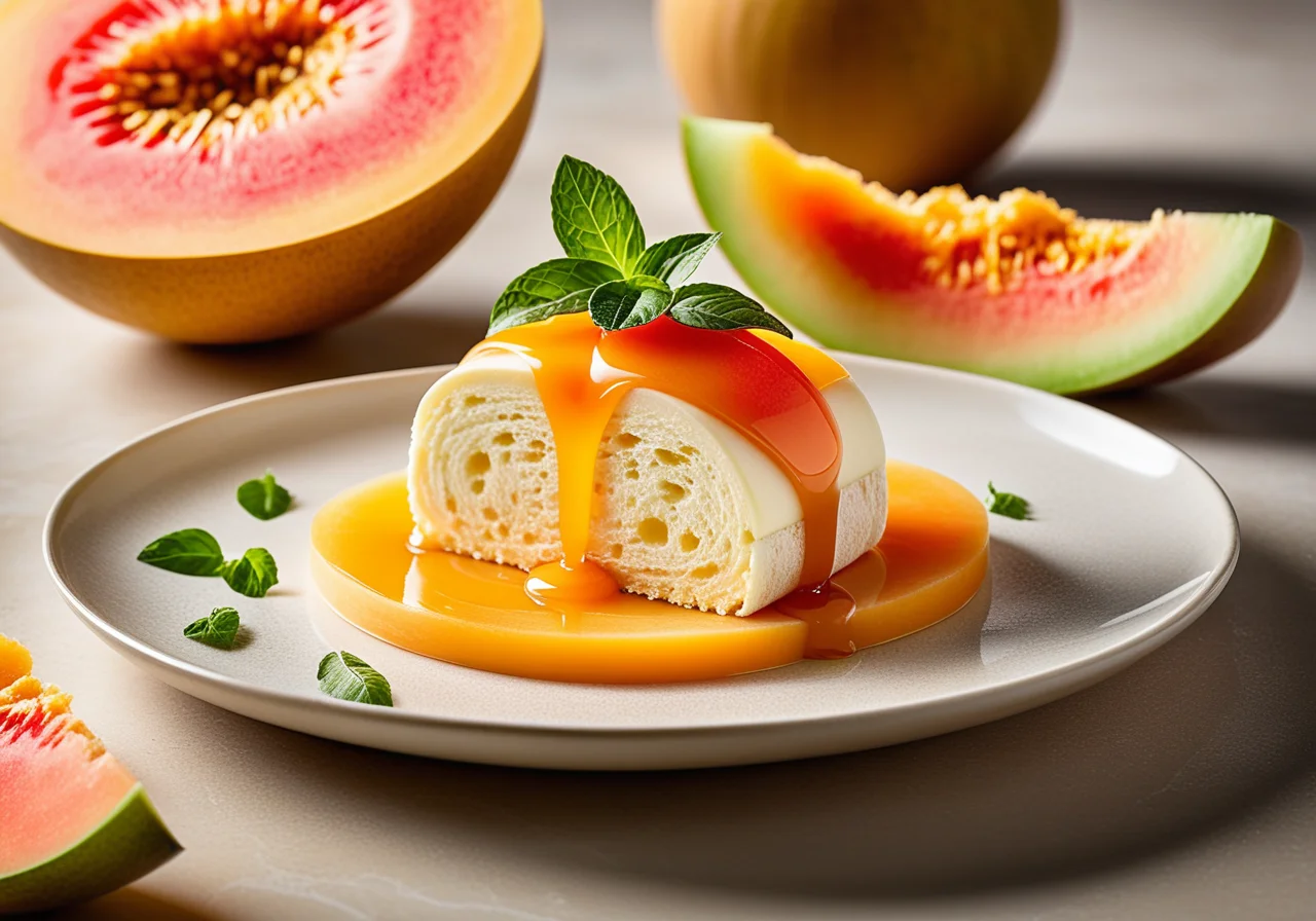 Baked Goat Cheese Roll with Melon