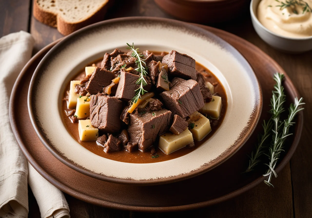 Beef Shank Ragout with Onions