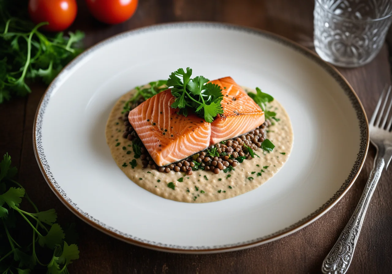 Salmon with Puy Lentils