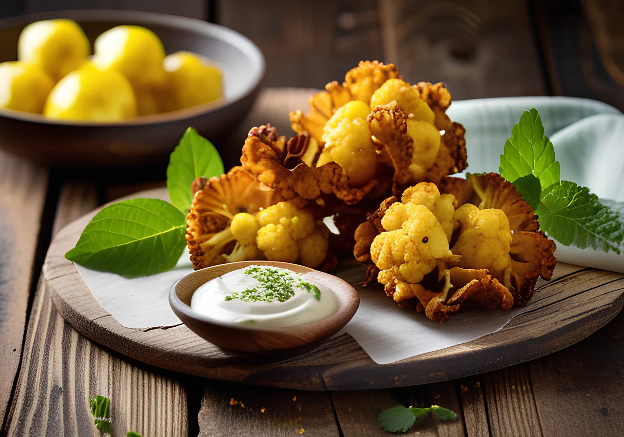 Cauliflower Pakoras with Mint and Lime