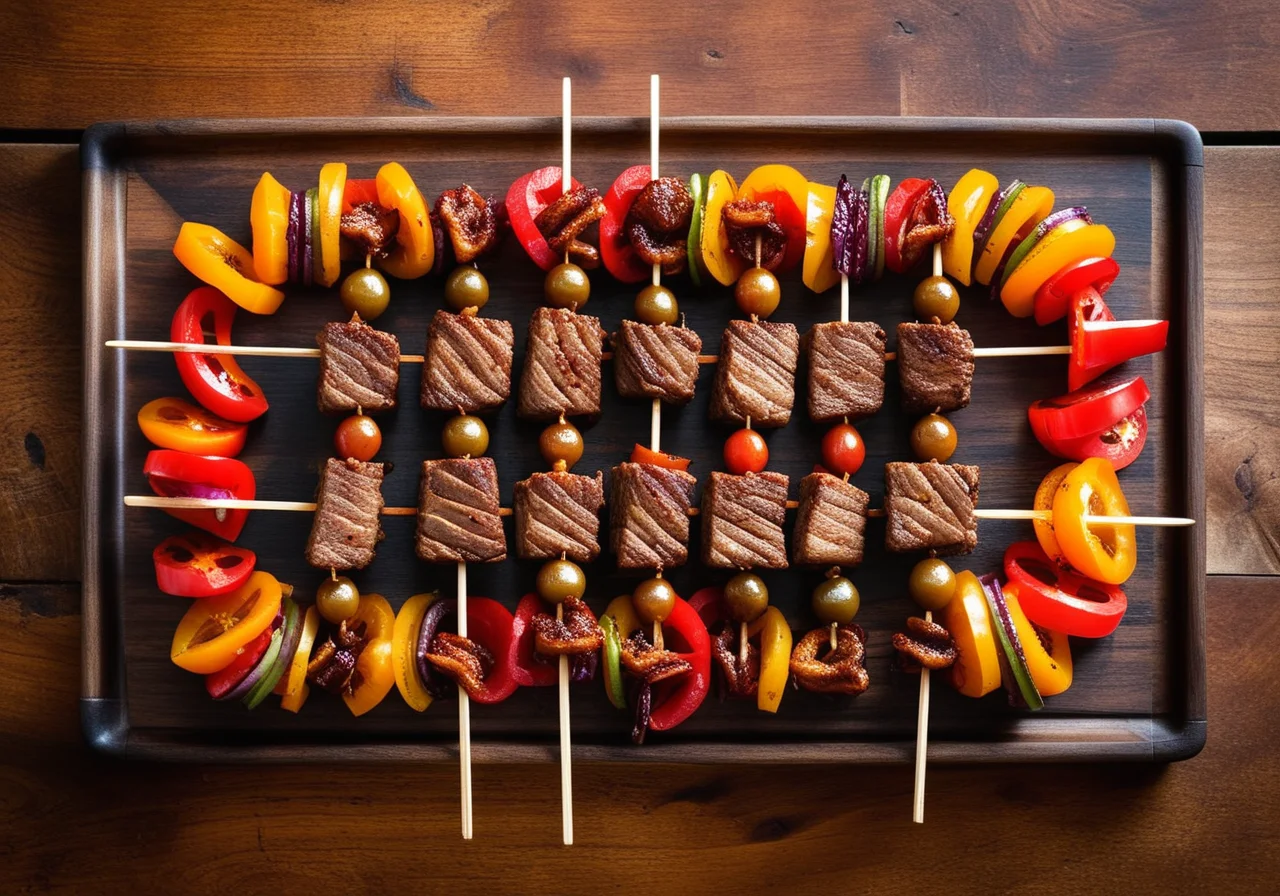 Oriental Lamb and Vegetable Skewers