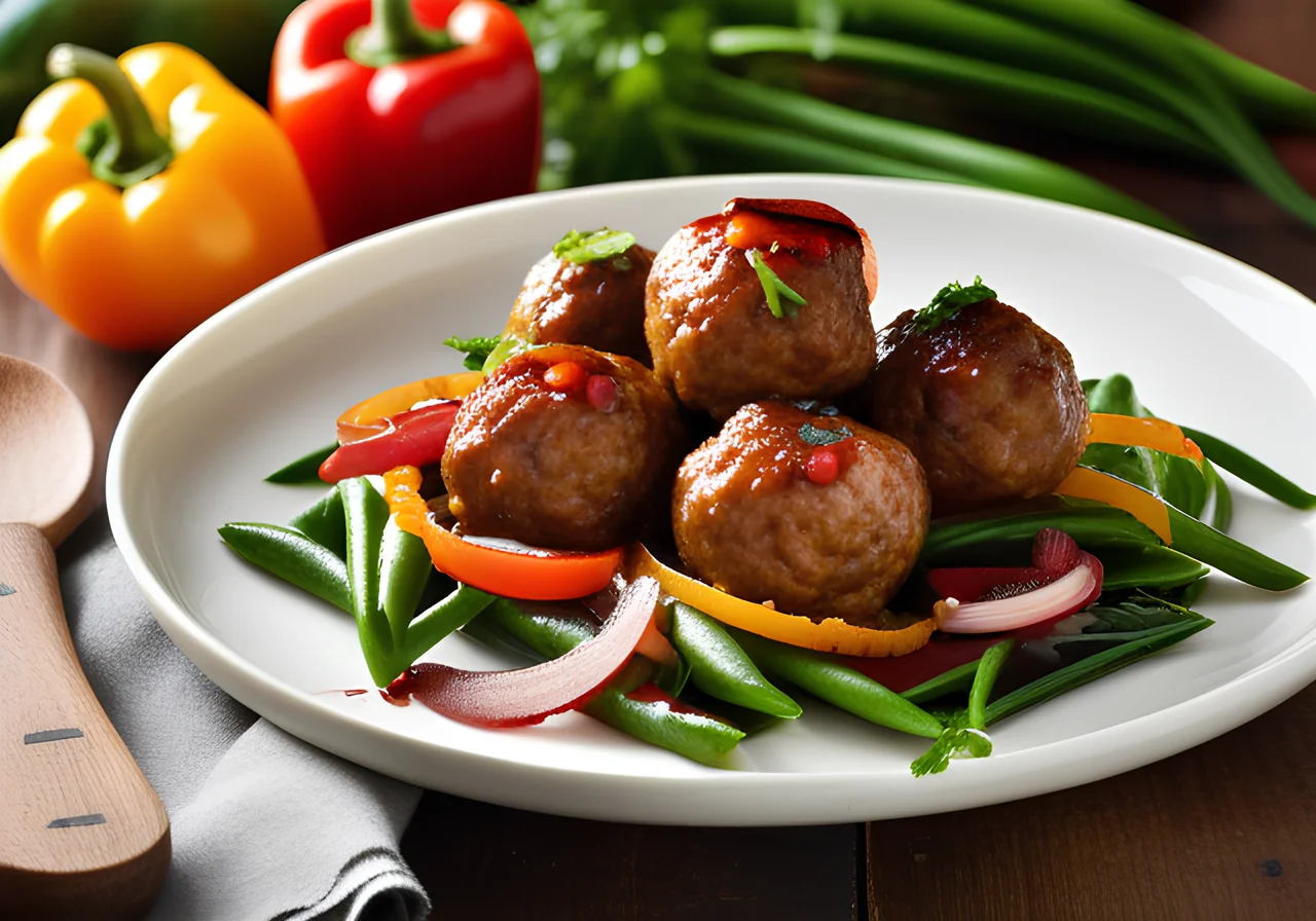 Meatballs with Vegetable Salad