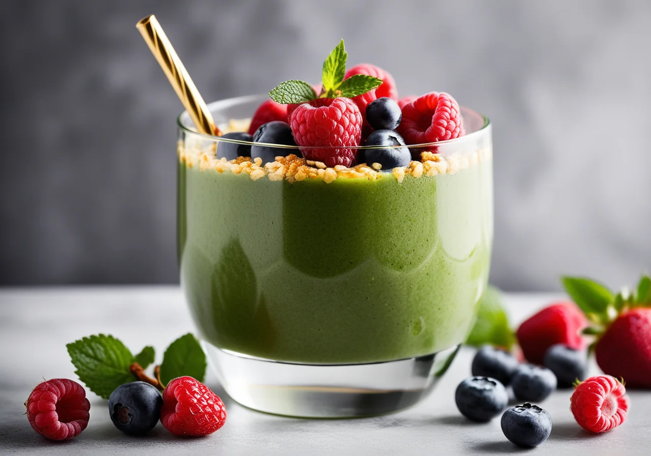 Smoothie with Egg, Wheat Sprouts and Honey