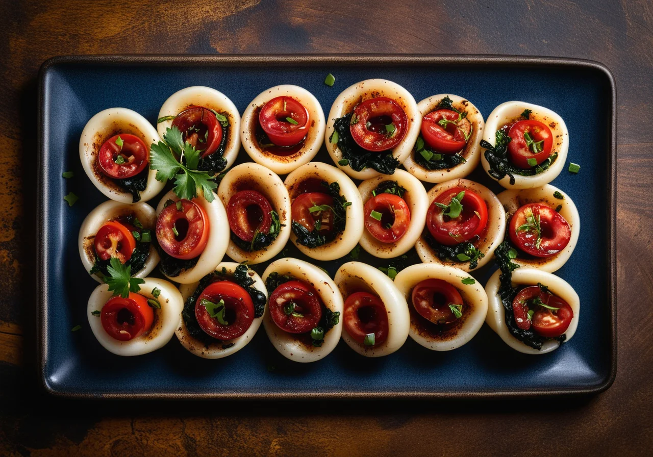 Grilled Stuffed Squid Tubes