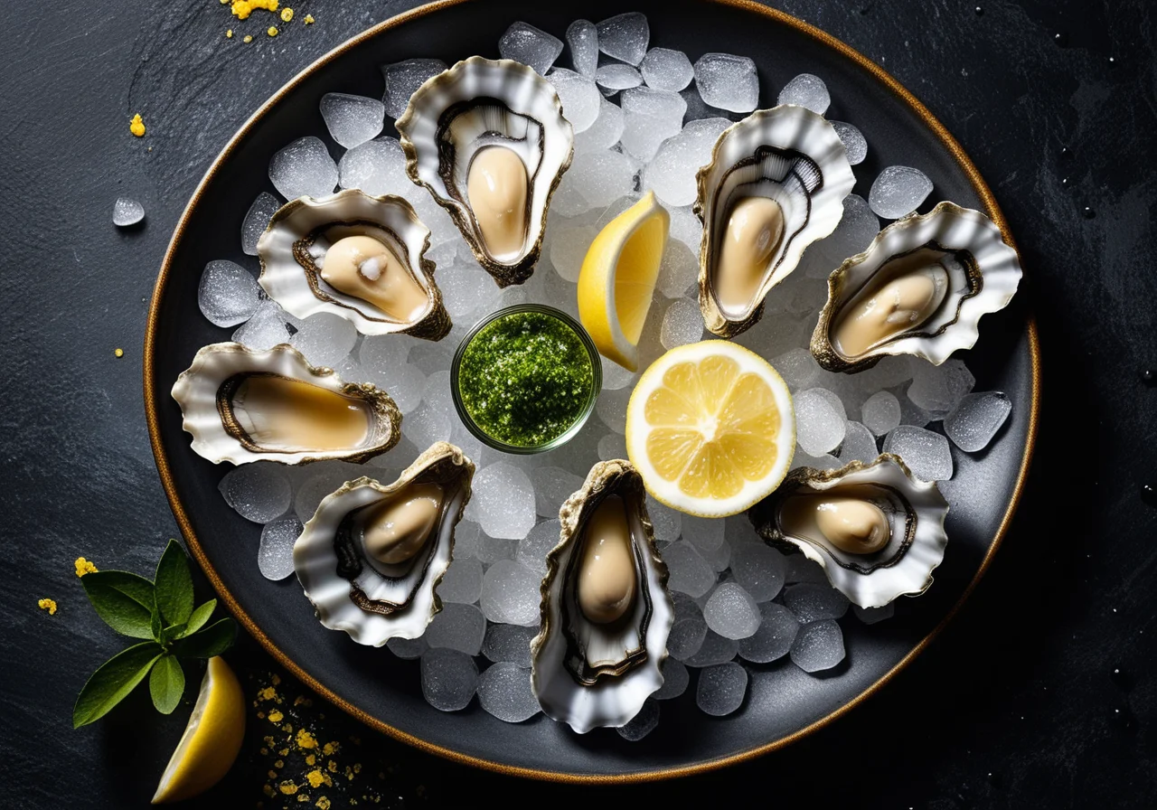 Ice Oysters with Dip