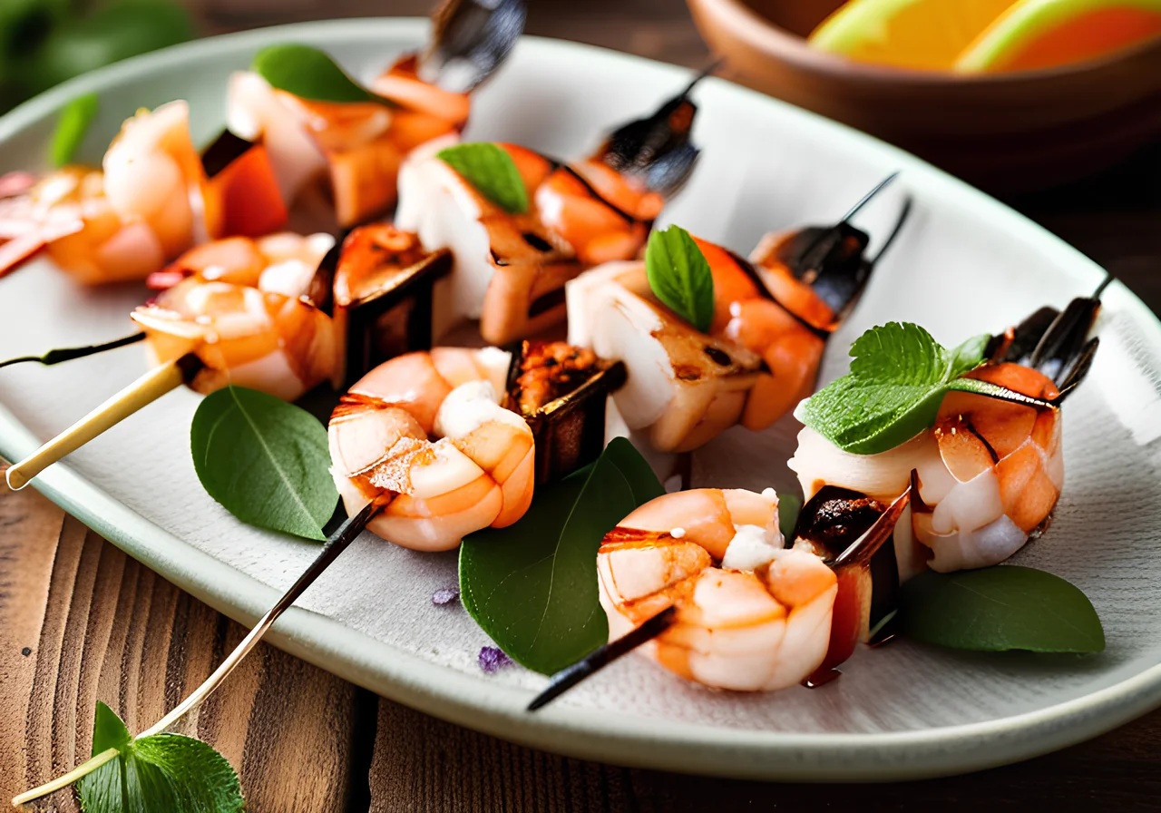 Shrimp Salmon Skewers