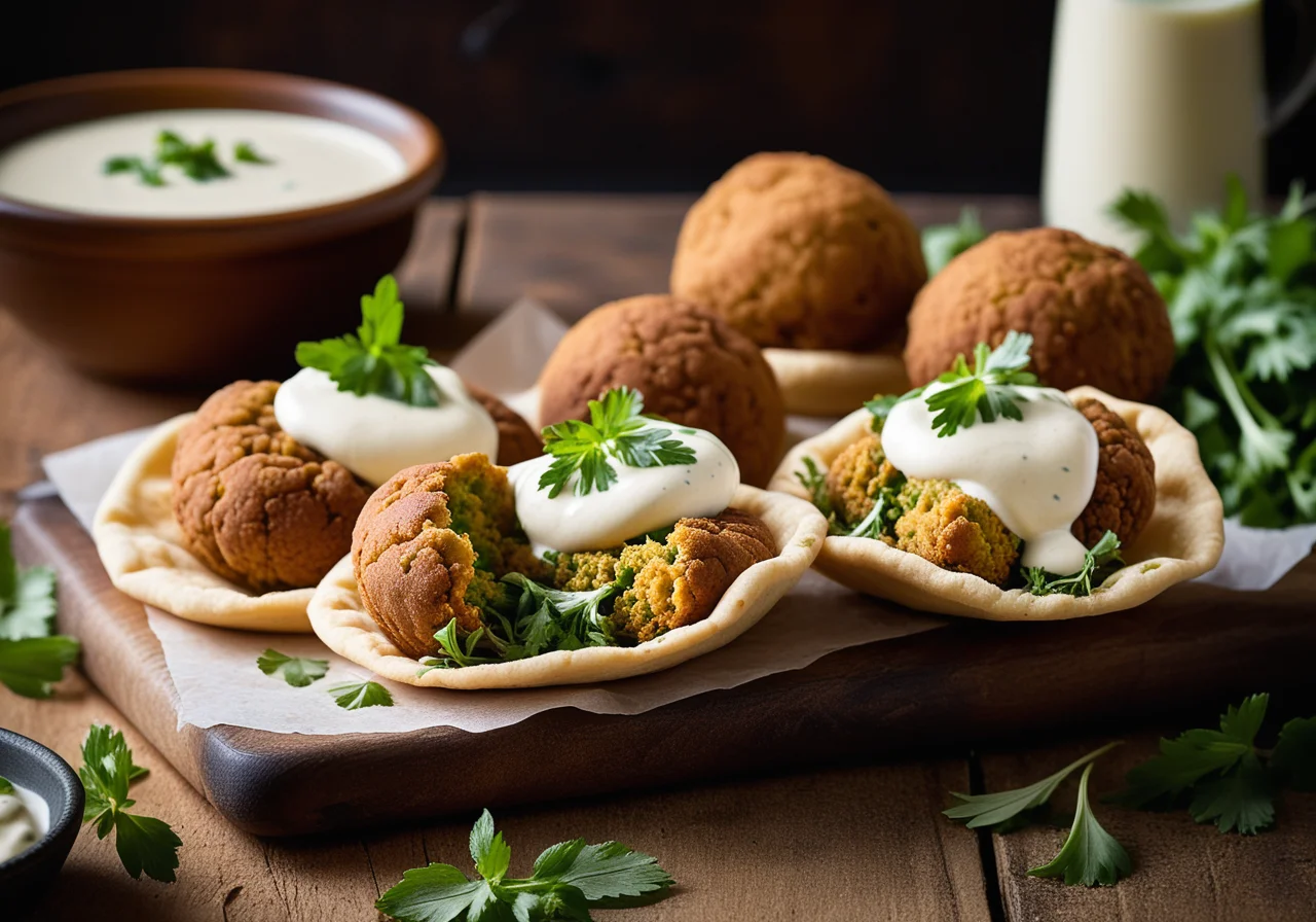 Stuffed Flatbread with Falafel