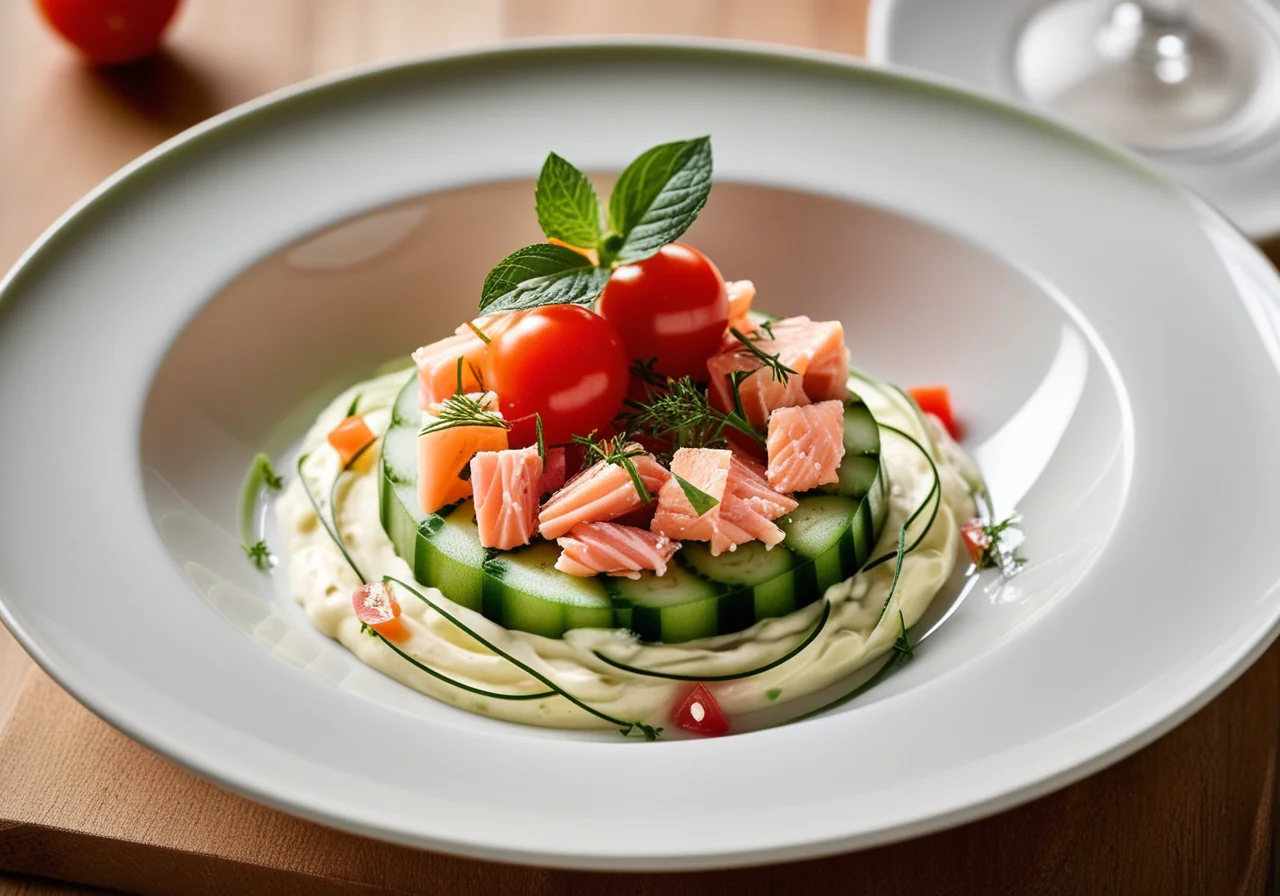 Salmon Tartare with Cucumber