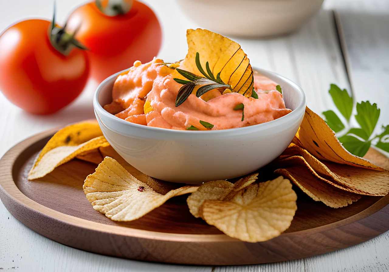 Vegetable Chips with Tomato Quark