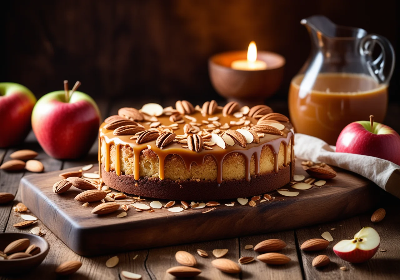 Apple Cake with Almond Flakes
