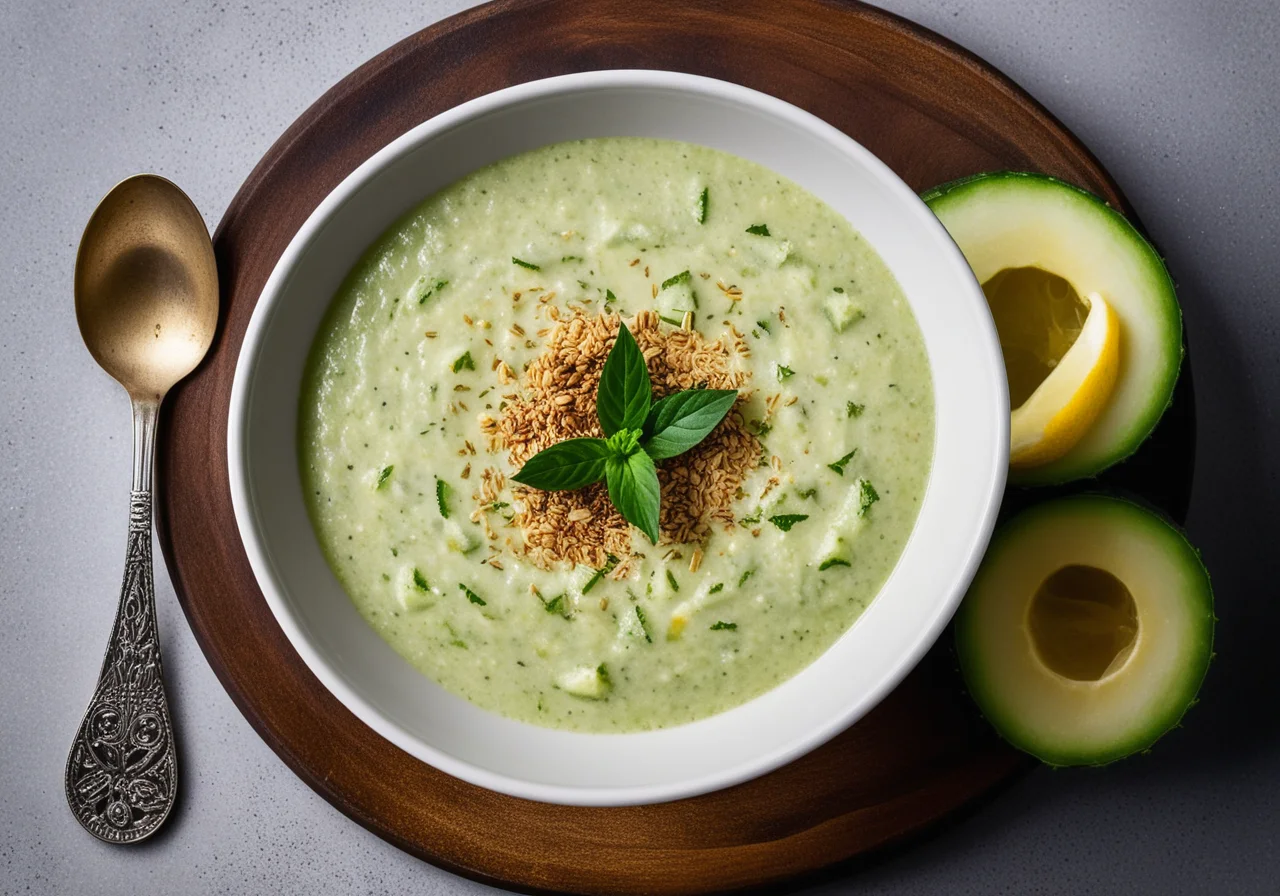 Lebanese Cold Cucumber Soup with Cumin