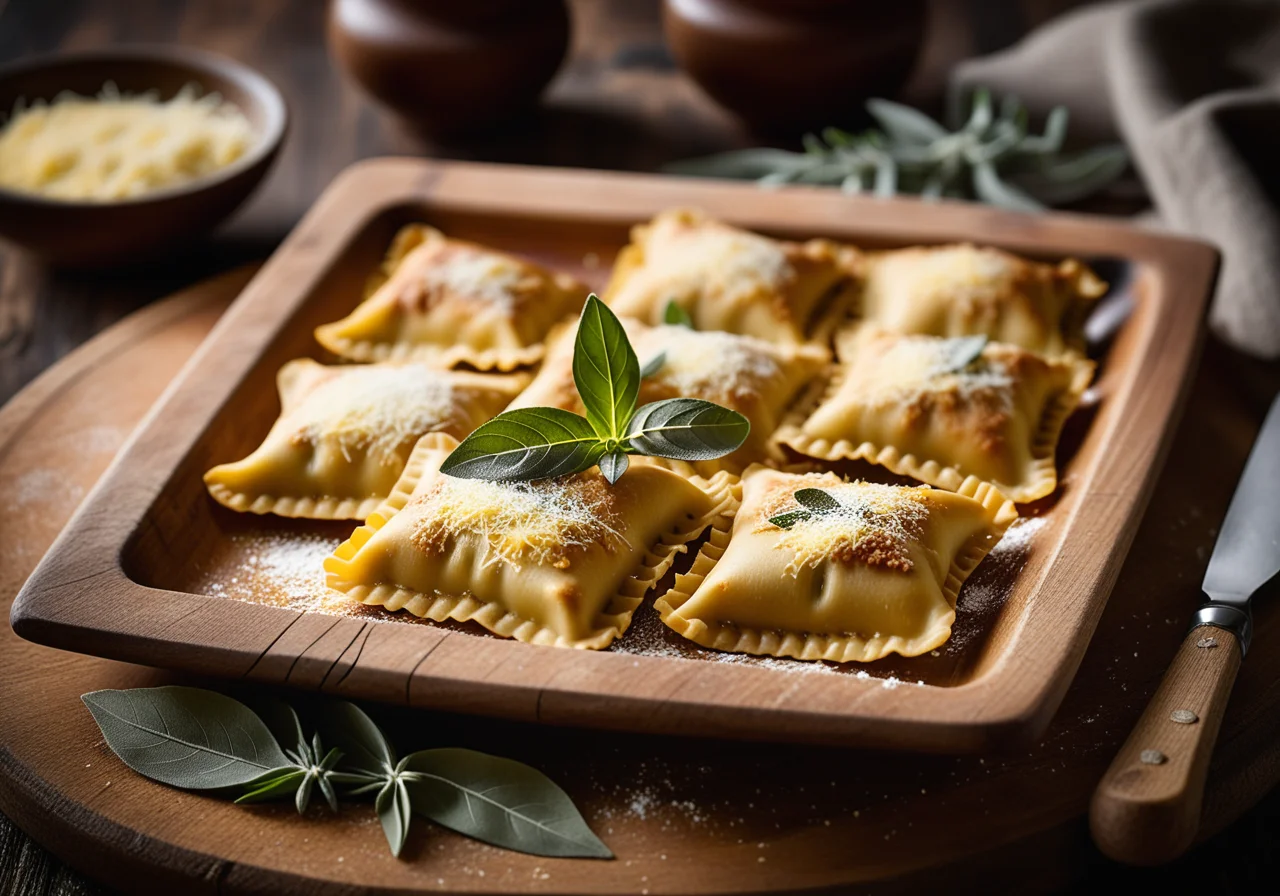 Ravioli mit Kalbfleischfüllung