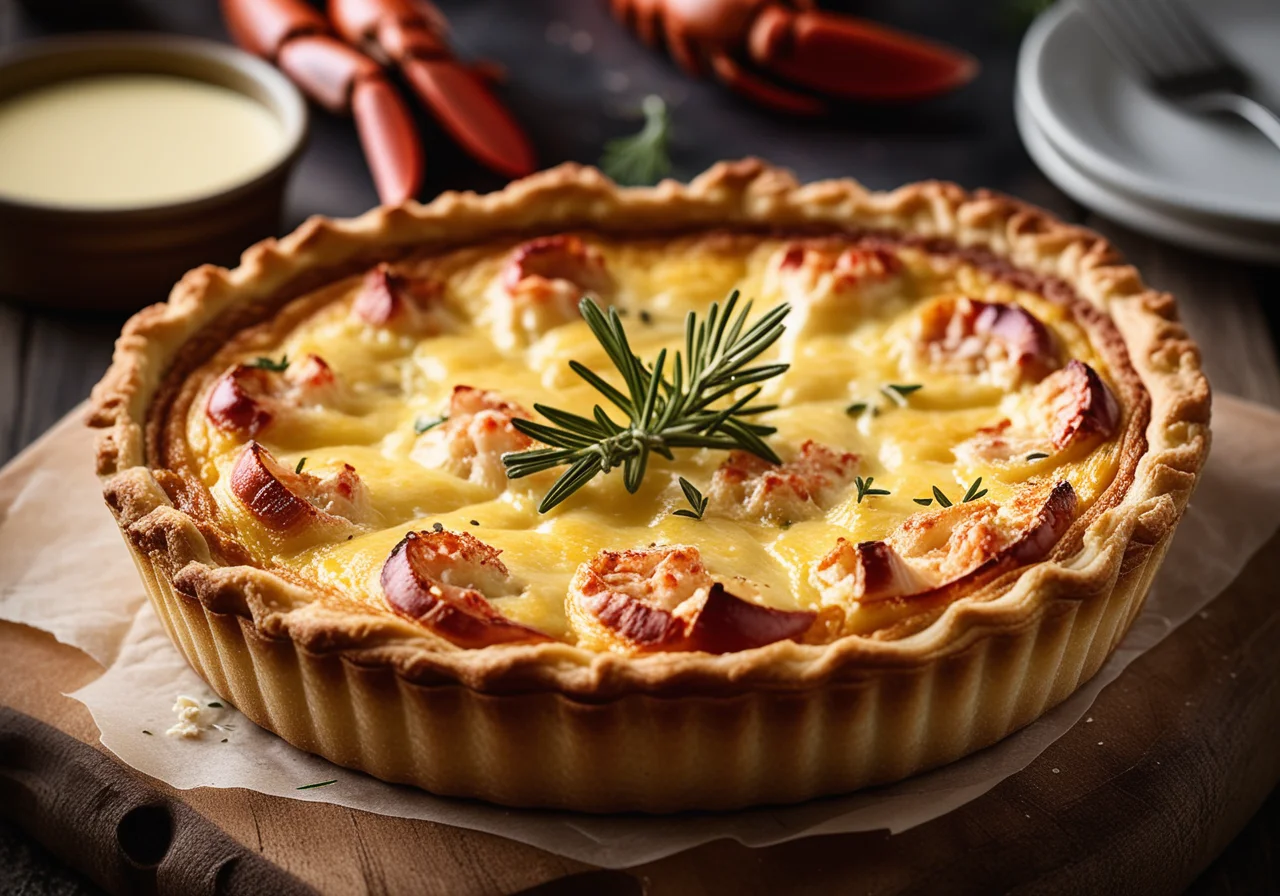 Leek Quiche with Lobster Meat