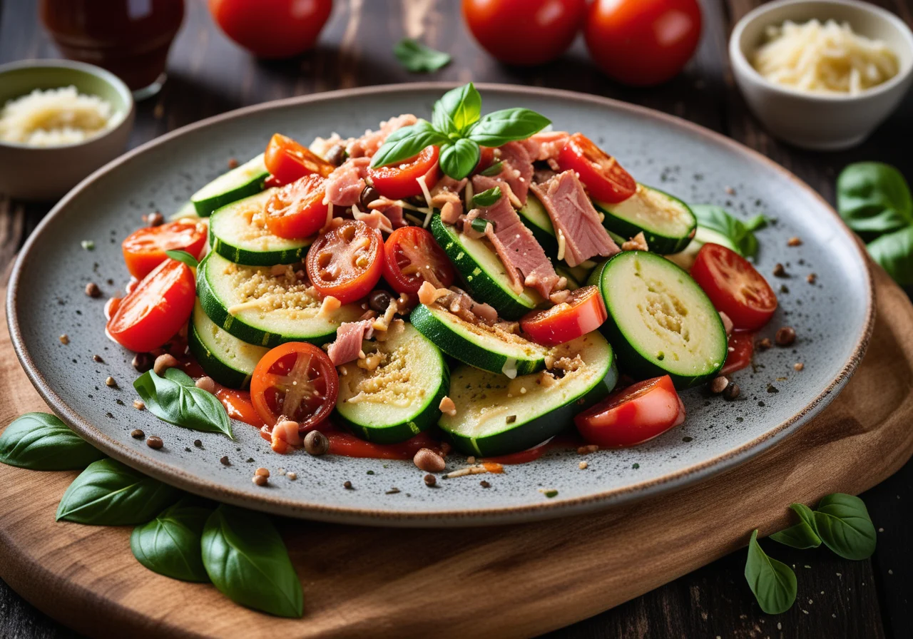 Zucchini strips with tuna