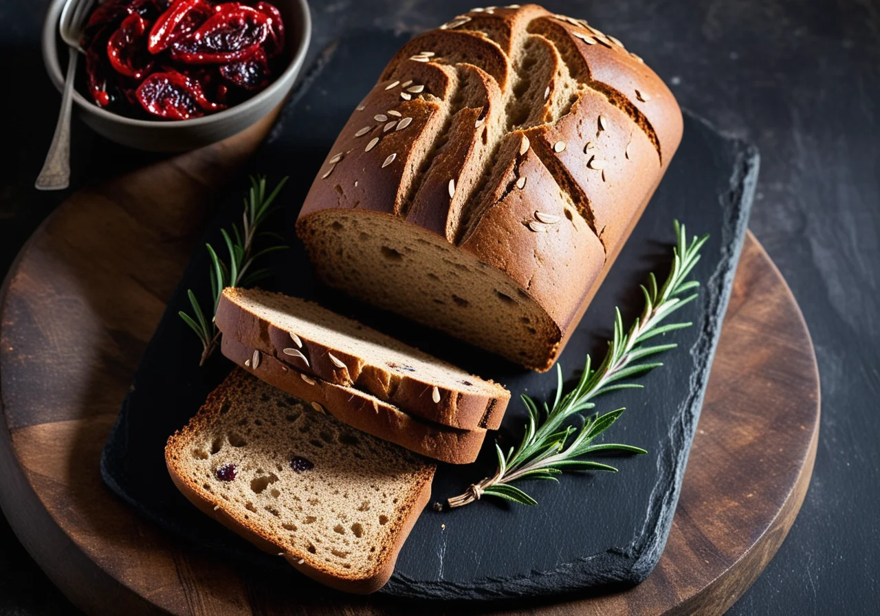 Spelt Bread with Olives and Tomatoes