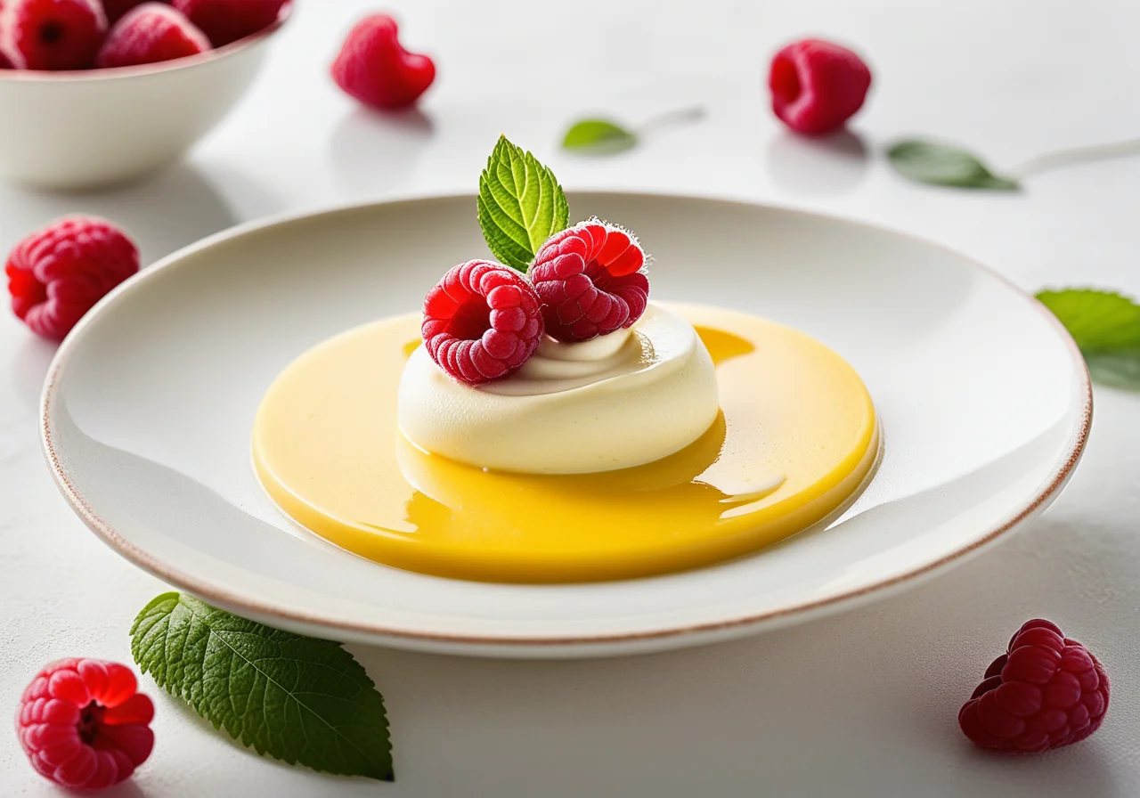 Mango with Quark Cream and Raspberries