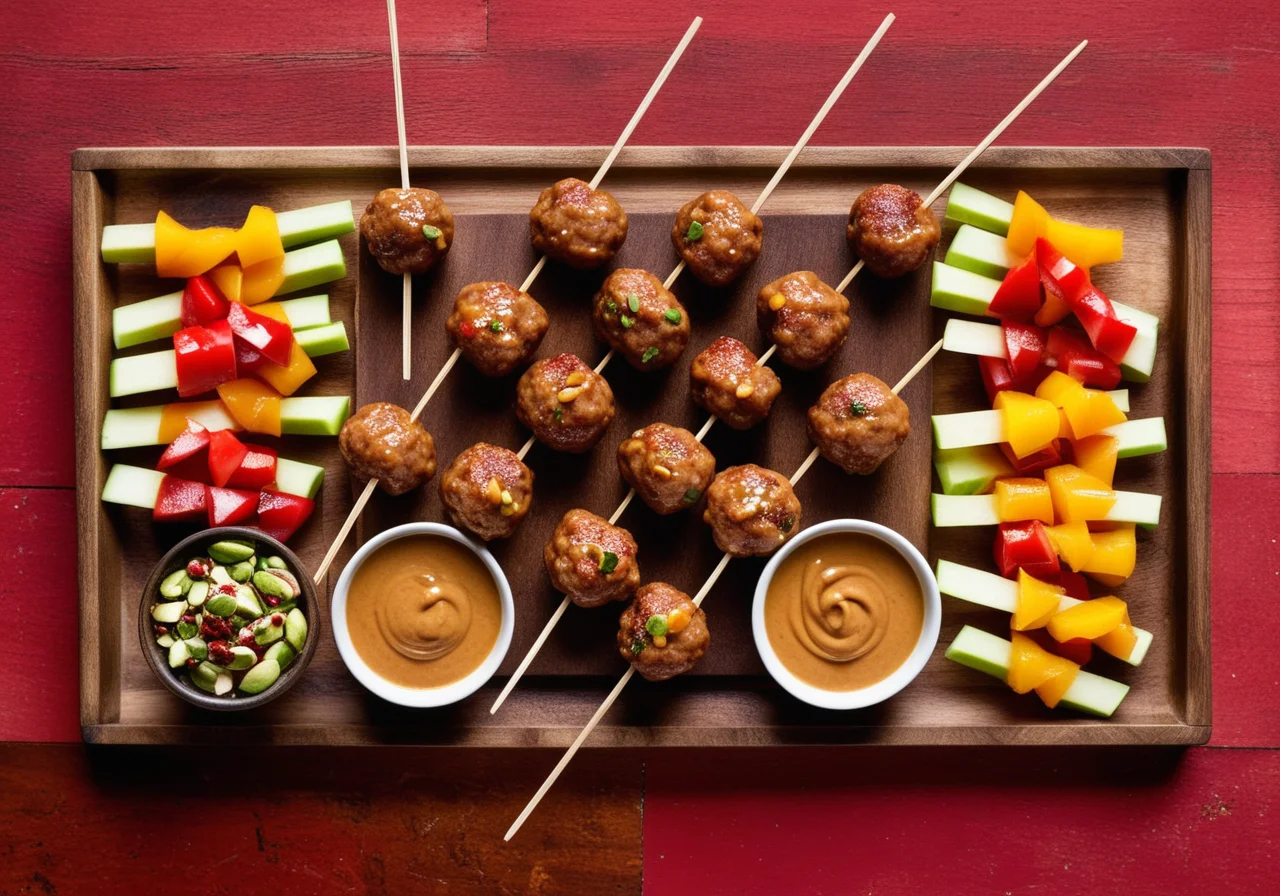 Meatball Lollies with Five Different Dips
