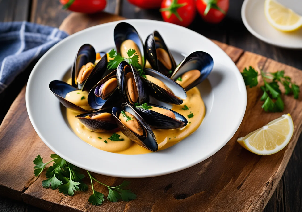 Mussels with Chili-Saffron Sauce