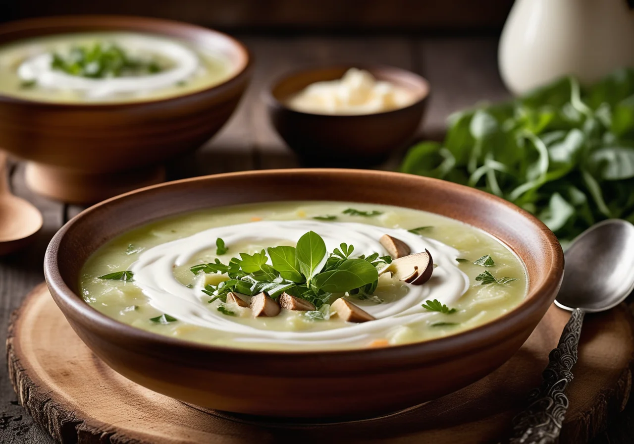Cabbage Soup with Sorrel in Russian Style