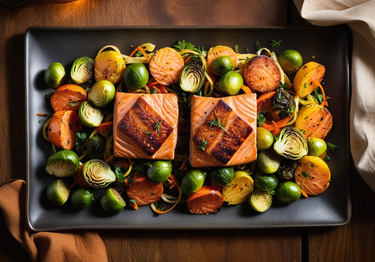 Vegetables with Salmon Cutlets