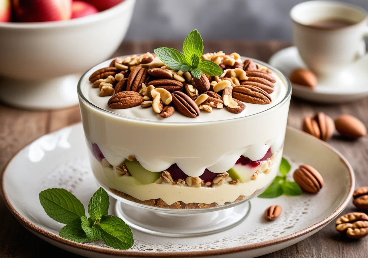 Apple-Yogurt Layered Delight with Nut Crunch