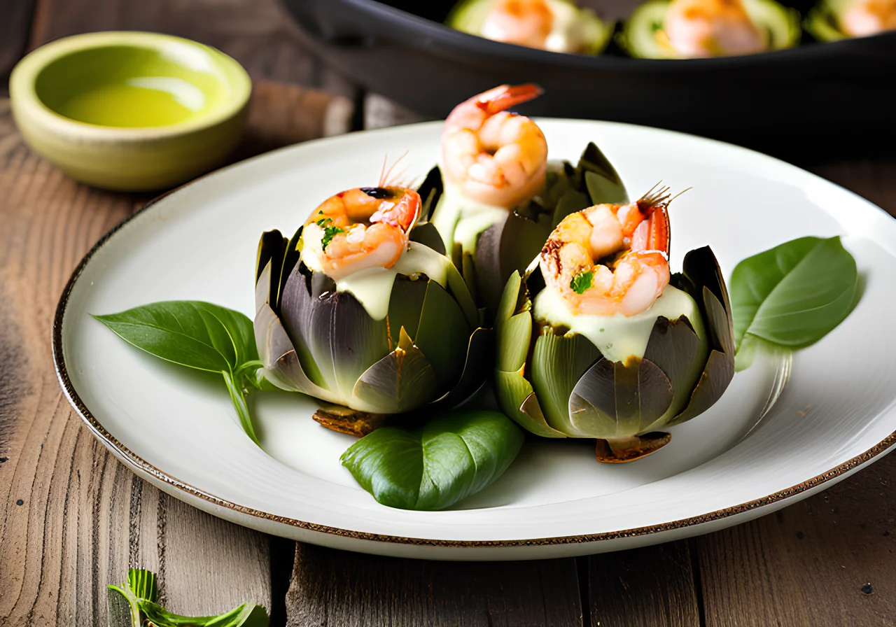 Artichokes with Shrimp Filling
