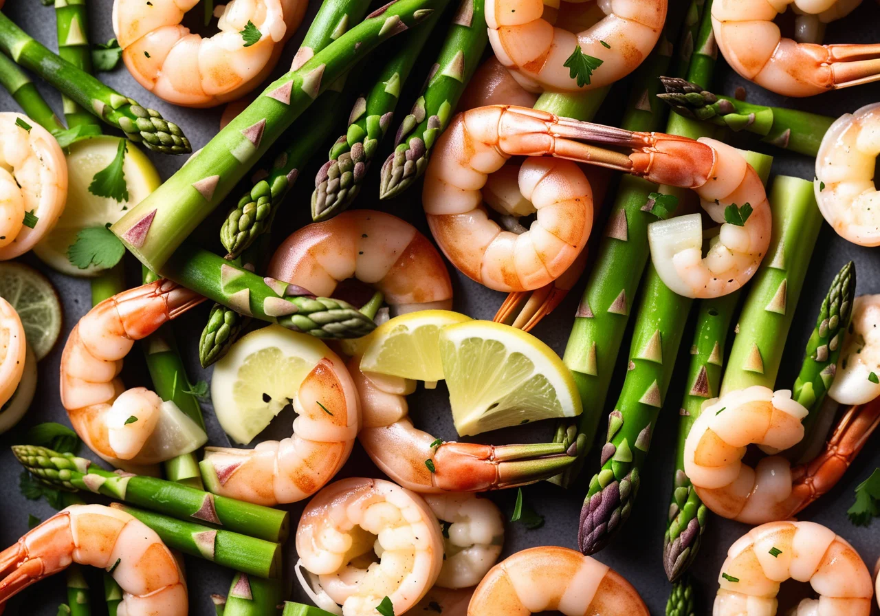 Steinbutt with Asparagus and Shrimp