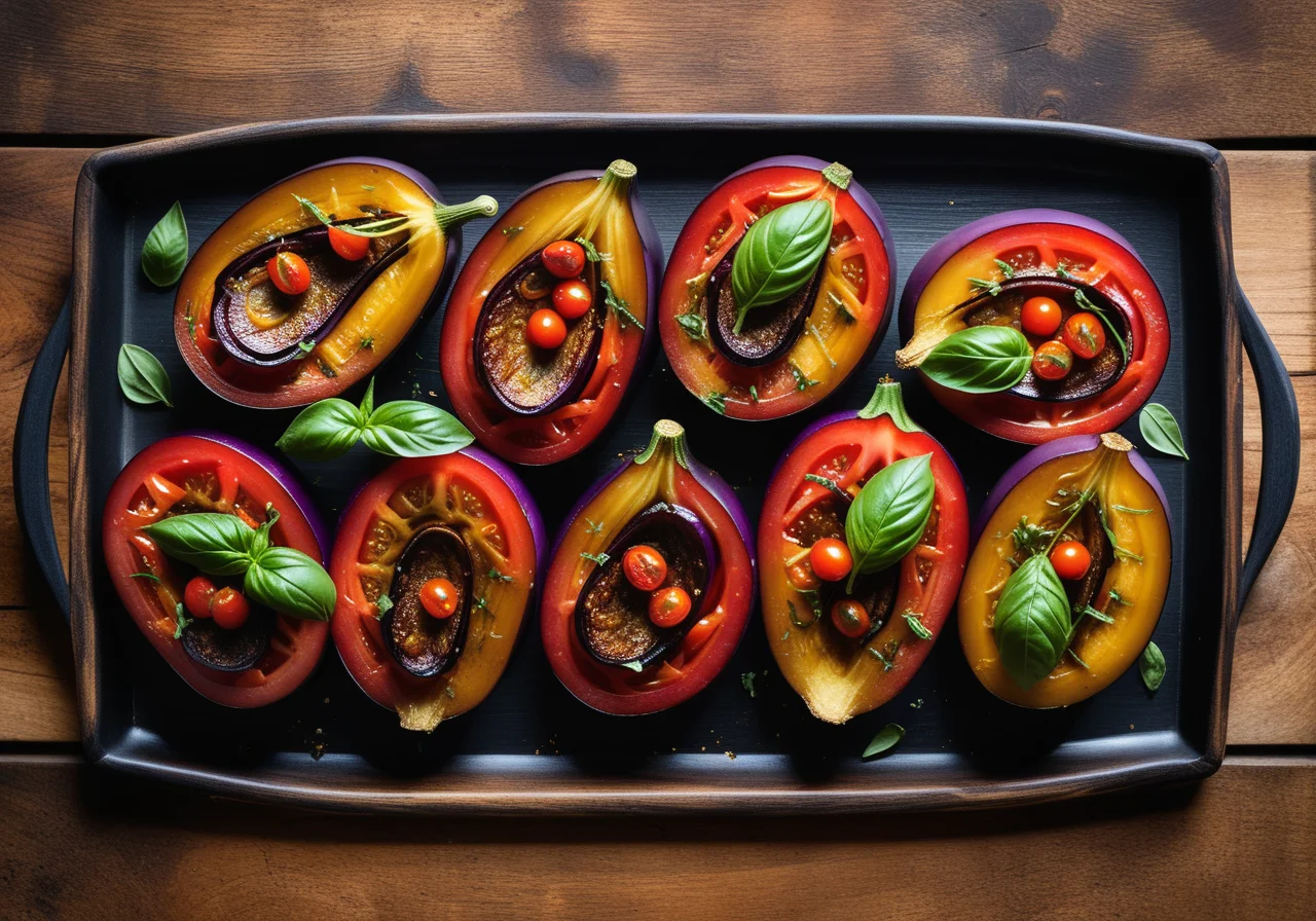 Baked Eggplants with Tomatoes and Anchovies