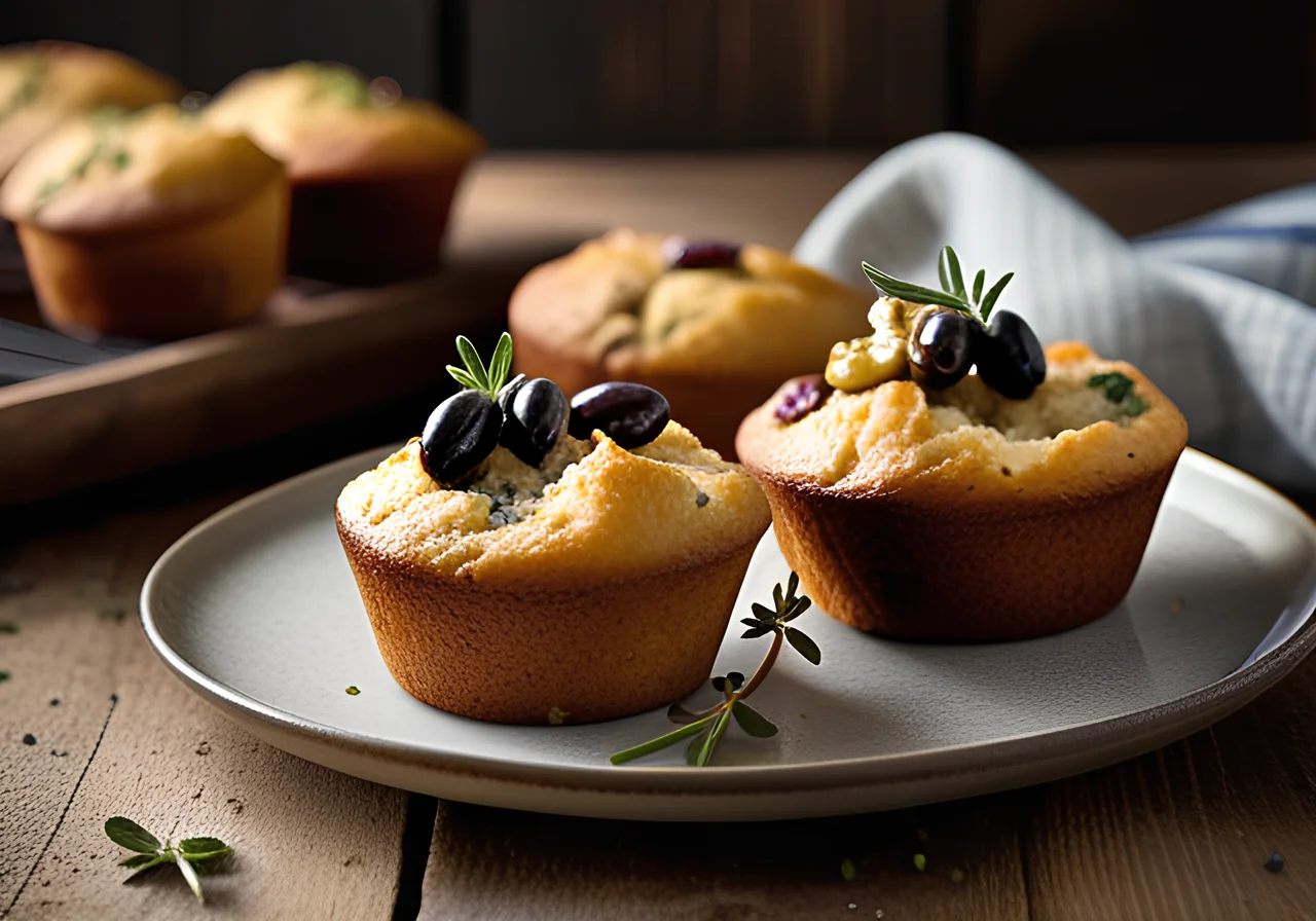 Savory Muffins with Olives and Feta