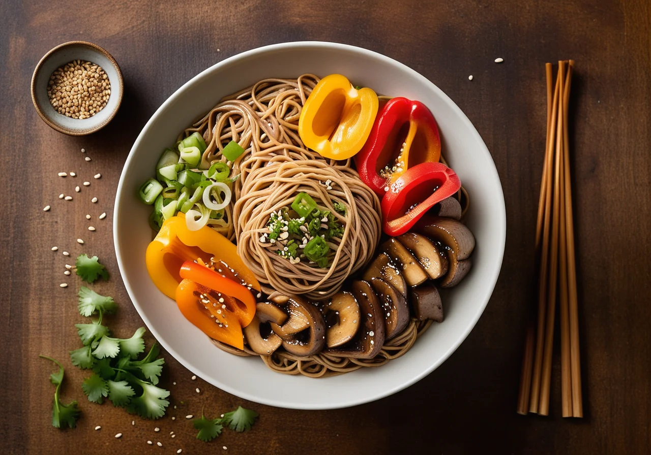 Vegetarian Noodle Stir‑Fry with Bell Peppers