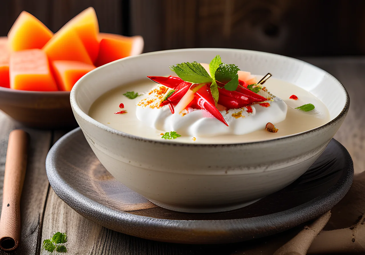 Sweet Coconut Soup with Melon