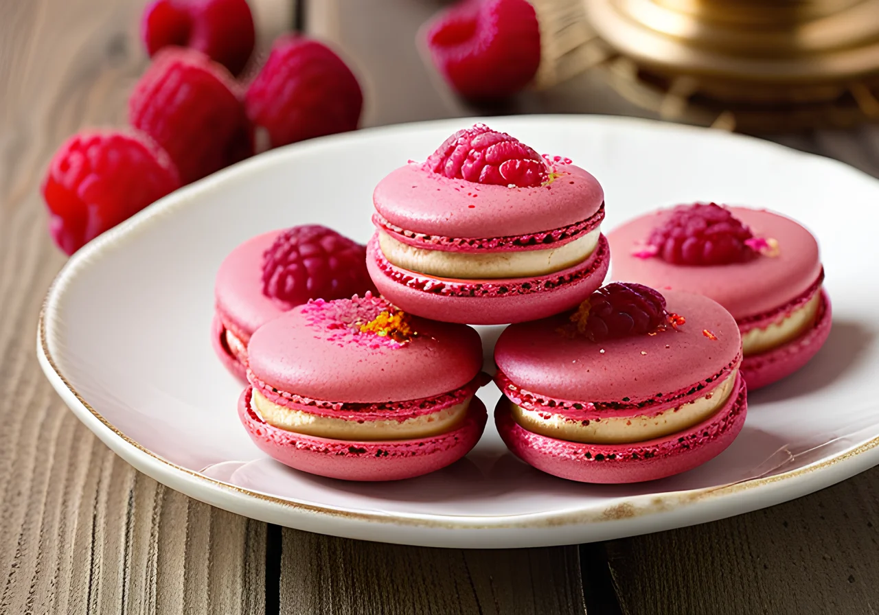 Coconut Raspberry Macarons