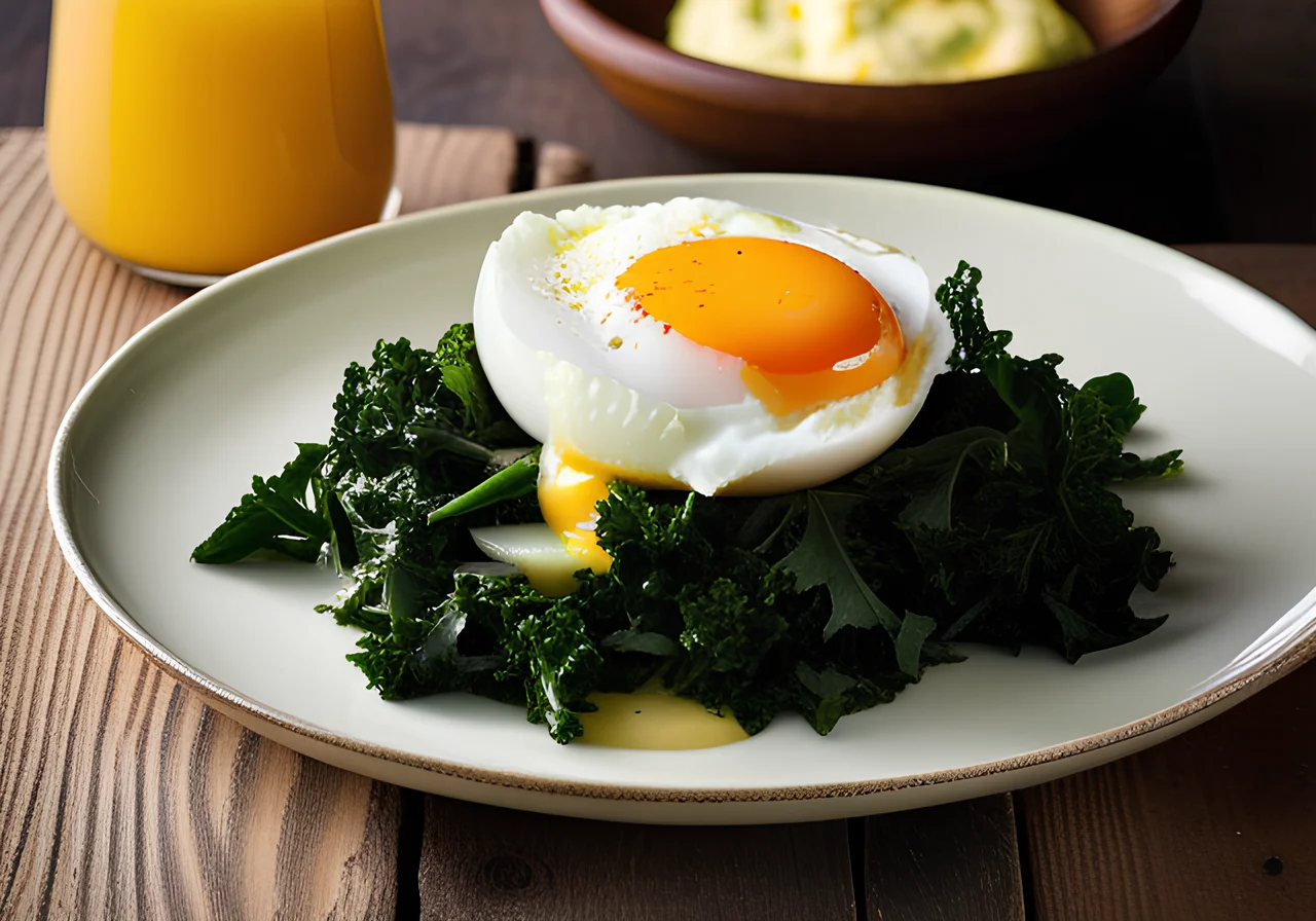 Kale and Potato Mash with Poached Egg