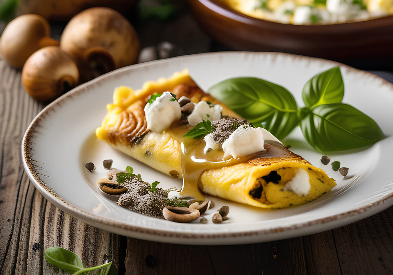 Mushroom and Cottage Cheese Omelette