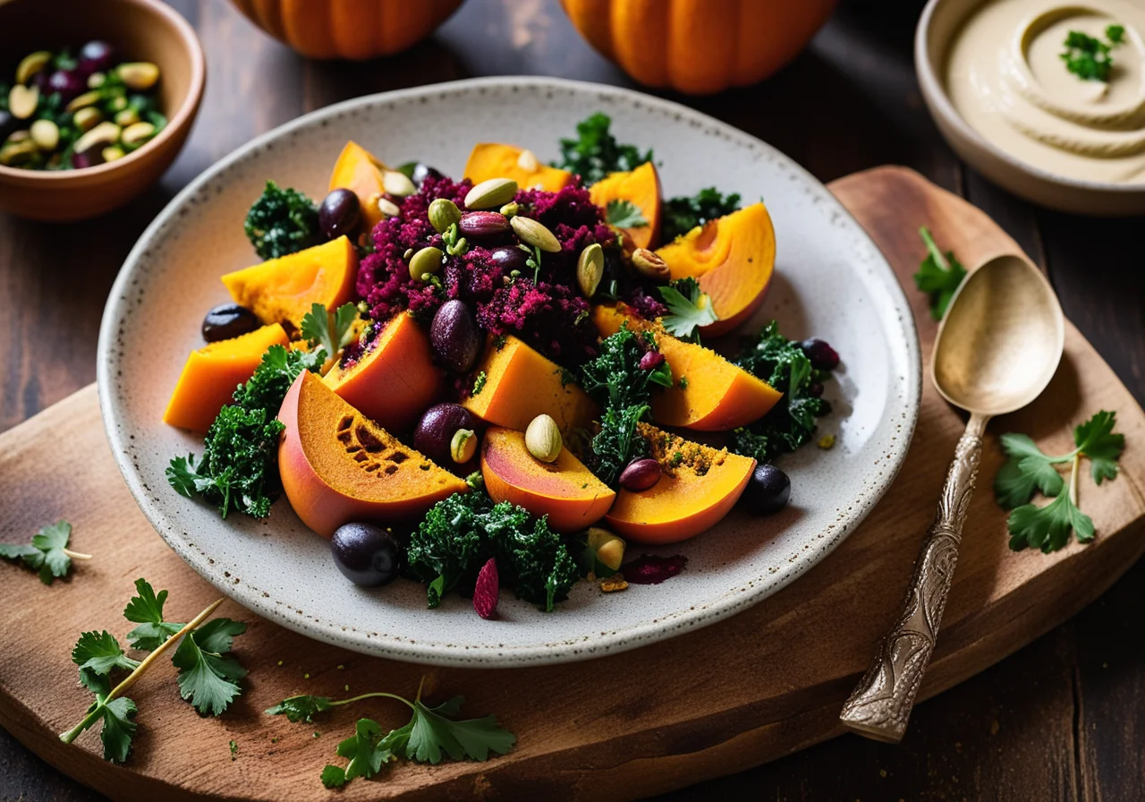 Oven Roasted Vegetables with Pistachio Olive Gremolata