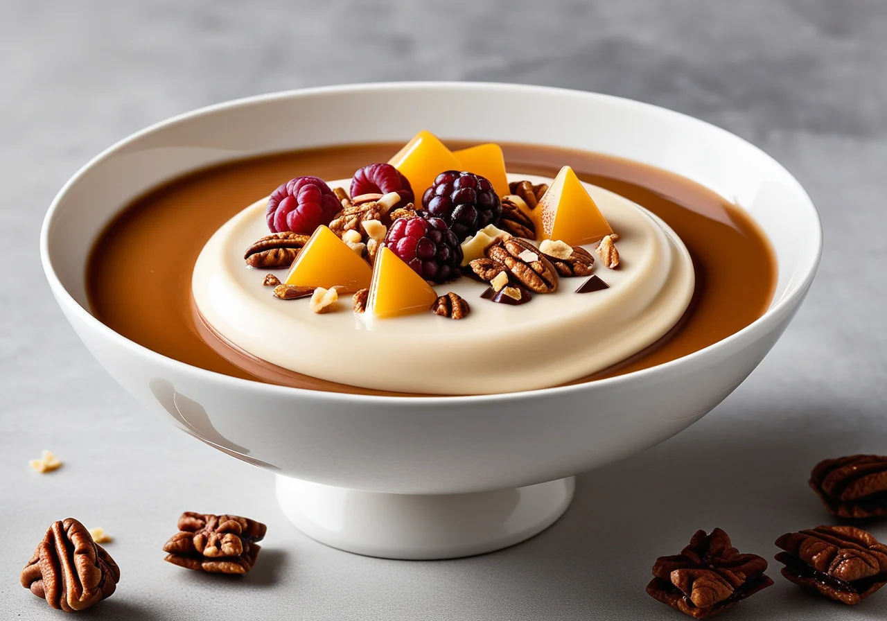 Caramel Mascarpone Cream with Candied Fruits and Walnuts