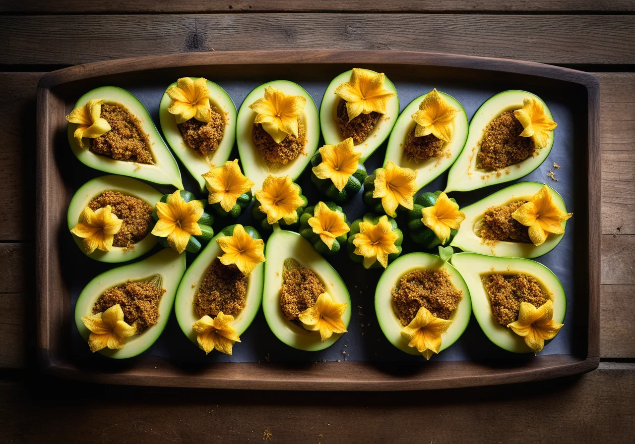 Zucchini Blossoms with Potato Filling