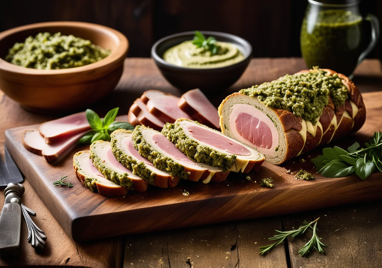 Pesto‑filled Turkey Roulades