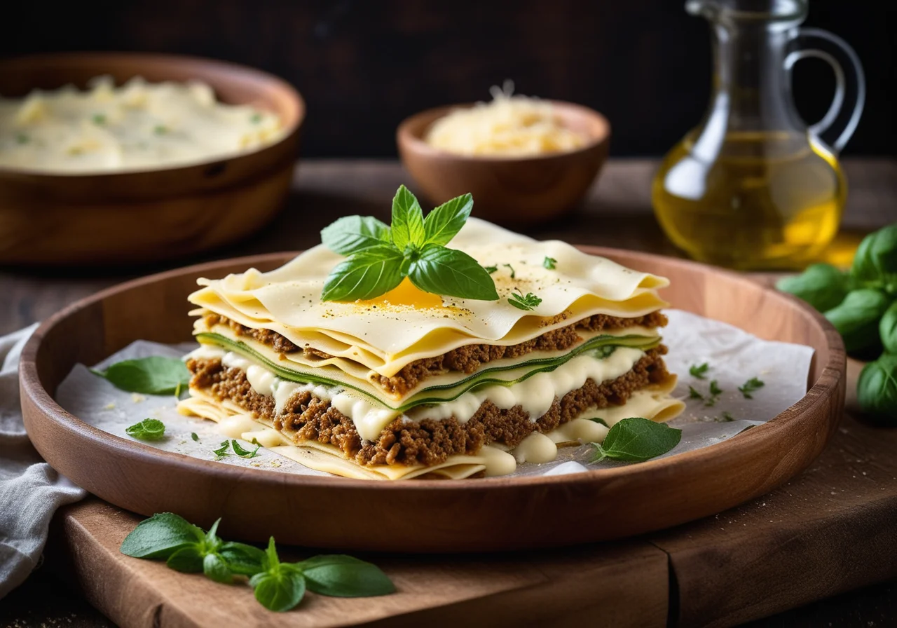 Lasagne with Lamb Mince, Zucchini, Mint and Sheep Cheese