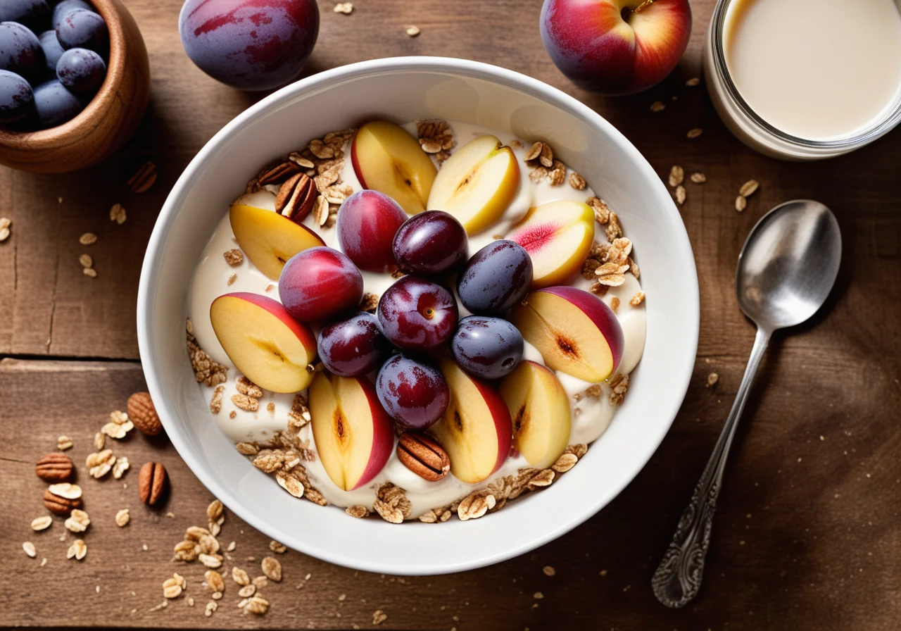 Muesli with Thick Milk and Fruits