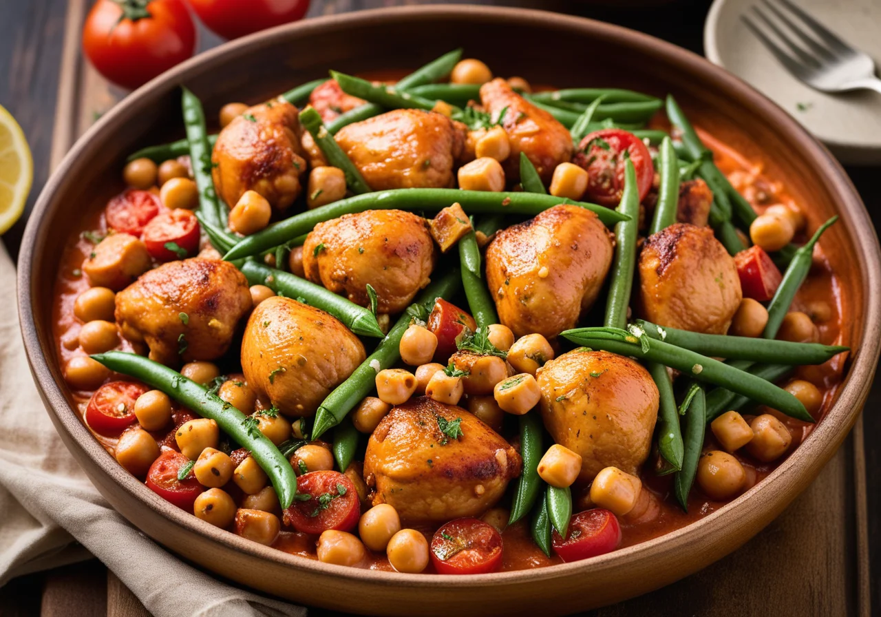 Moroccan Chicken Chickpea Skillet