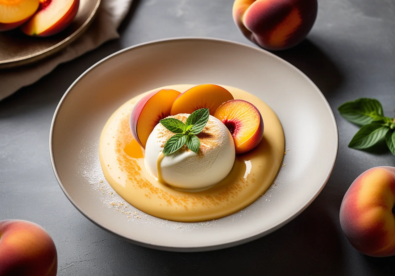 Zabaione with Peach