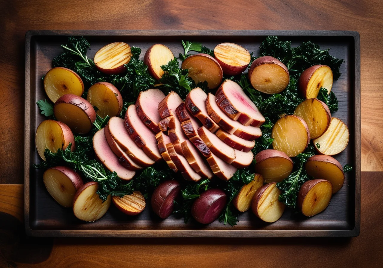 Smoked Pork Belly with Kale