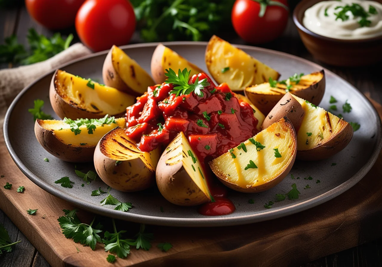 Baked Potatoes with Tomato Sauce (Patatas Bravas)
